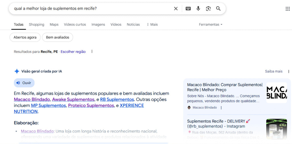 qual a melhor loja de suplementos em recife?